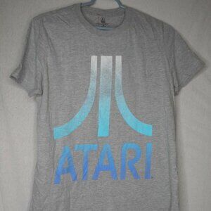 Blue Grey Atari  T-Shirt Short Sleeve Retro Gaming